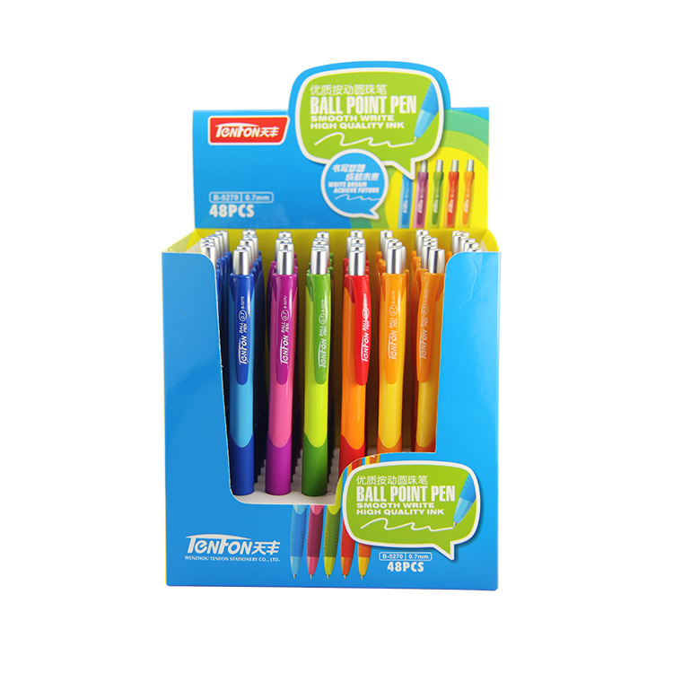 5270 plastic press Ballpoint pen advertisement, direct sales from Tianfeng Factory, 48 pens per box full figure