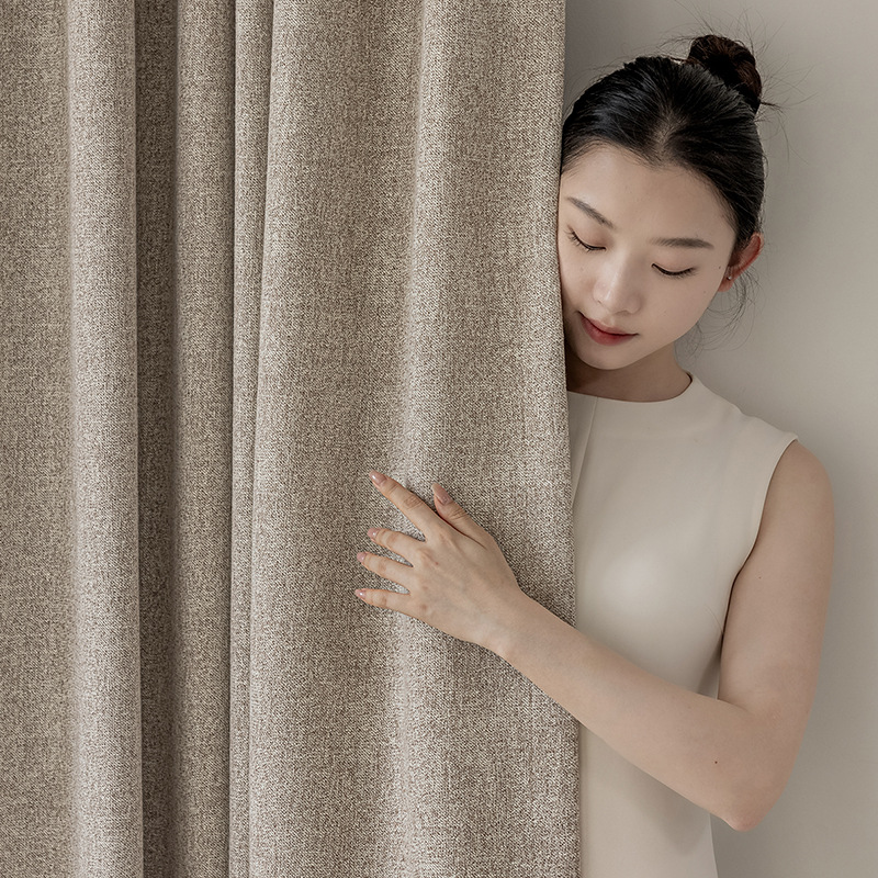 2025柯桥绍兴新款现代简约雪尼尔遮光窗帘高克重客厅卧室窗帘定制细节图