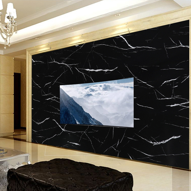 uv board imitation marble high-gloss wall panel, PVC decorative panel, waterproof and flame-retardant, hotel project, stone plastic UV board for export Application Scenario