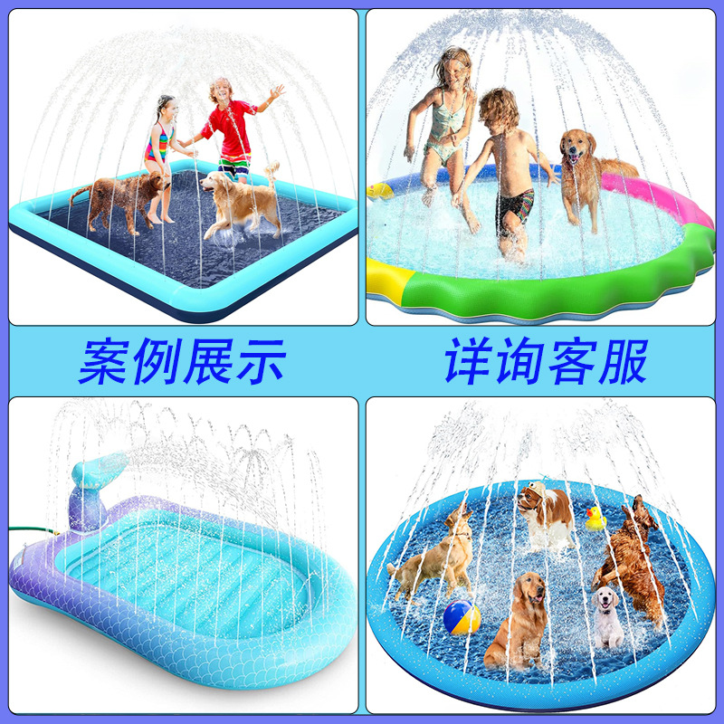 Factory-customized pet water spray MATS, thickened anti-slip pvc water spray MATS, outdoor courtyard cat and dog folding water play MATS Specification image