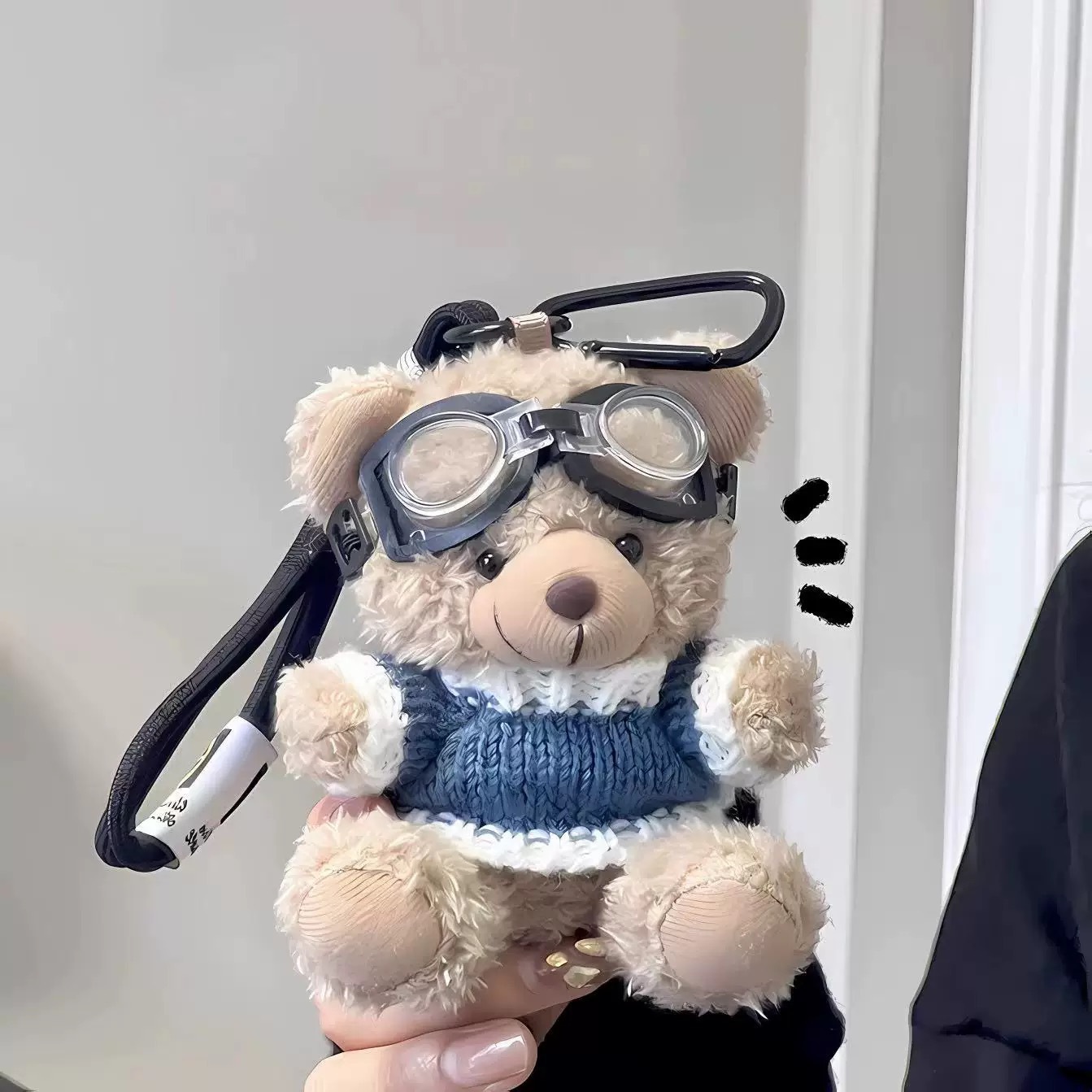 量大可谈网红飞行员小熊毛绒挂件创意玩偶可爱熊公仔钥匙扣包挂饰