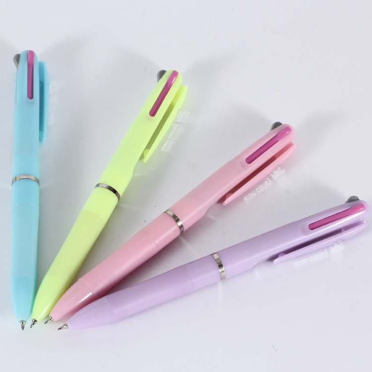 Tianfeng three-color core Ballpoint Pen wholesale, Press plastic 0.5 multi-color Ballpoint Pen 5162 Cartoon Rabbit Ballpoint Pen details Picture