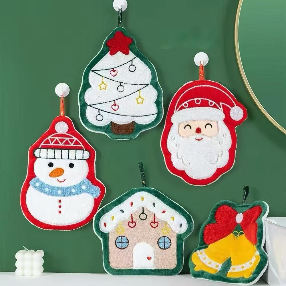 【圣诞挂巾集合】挂式可爱吸水加厚儿童擦手毛巾圣诞节新年礼物细节图