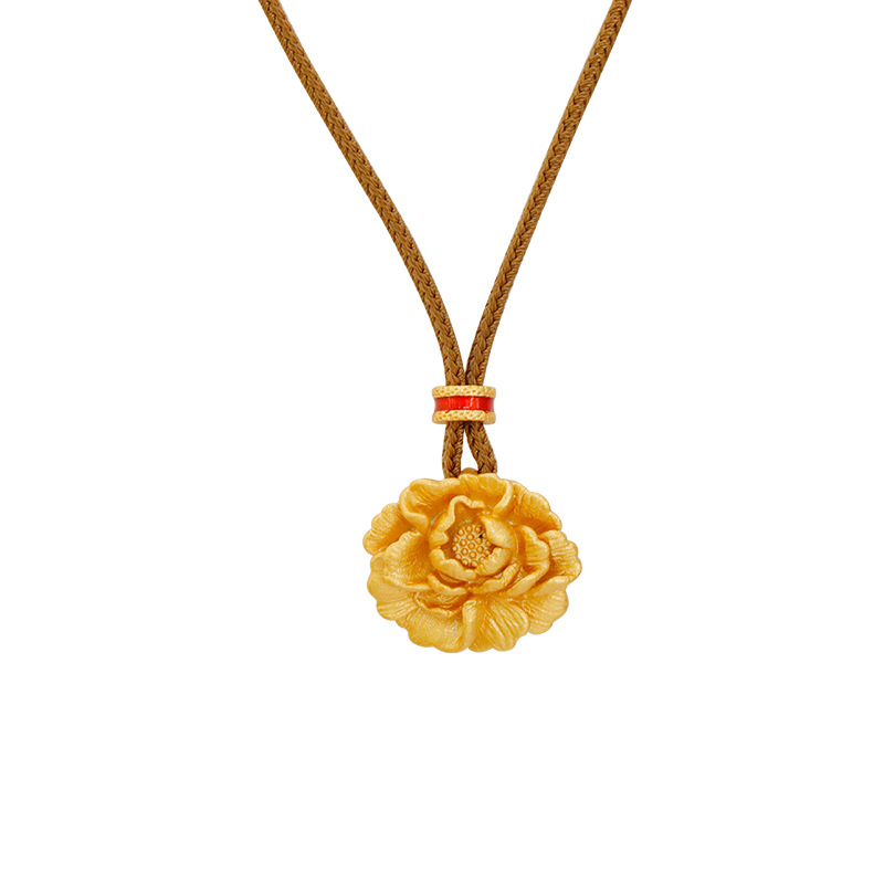 Hyacinth tienda de oro mismo estilo nuevo China peony colgante suéter cadena moda versátil temperamento alto sentido otoño invierno accesorios collar Item Picture