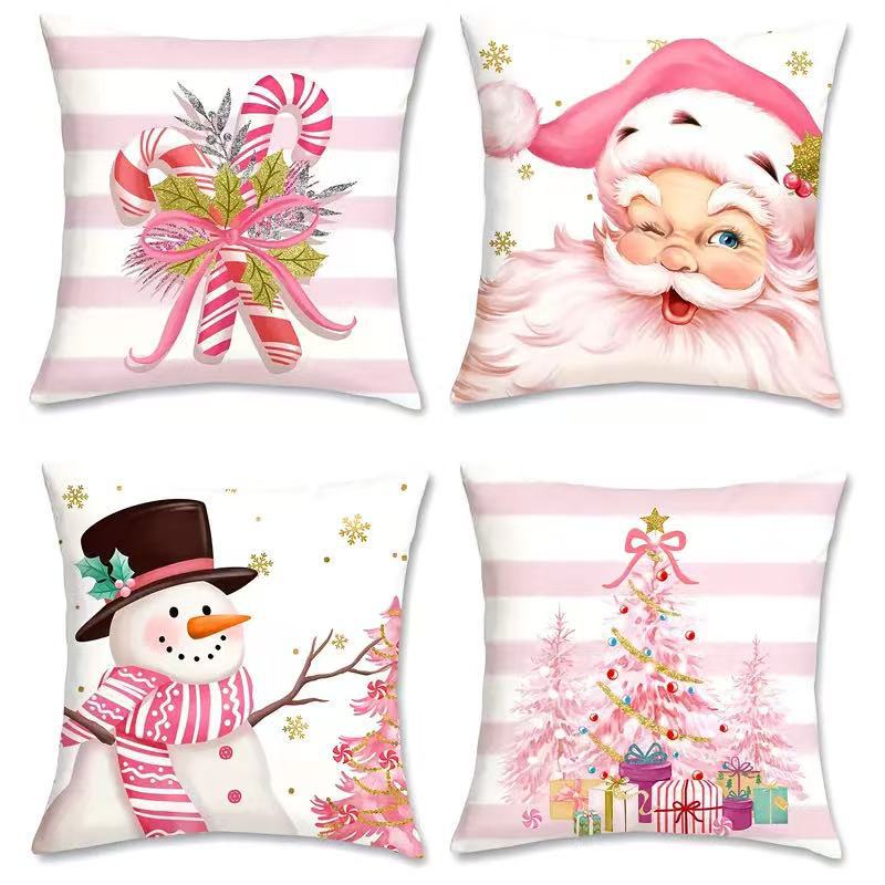 Cross-border bestseller Christmas tree print pillowcase, Christmas snowflake decorative pillowcase, new living room home pillowcase Item Picture