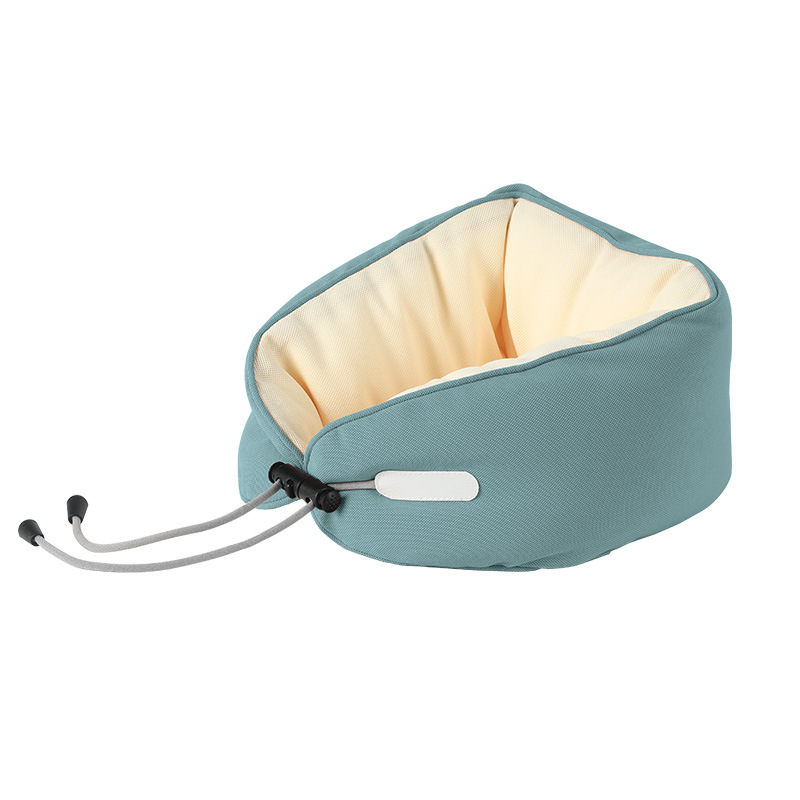 Simple U-shaped pillow macaron color, ins style adjustable neck pillow, portable pillow for home and travel, soft neck support Item Picture