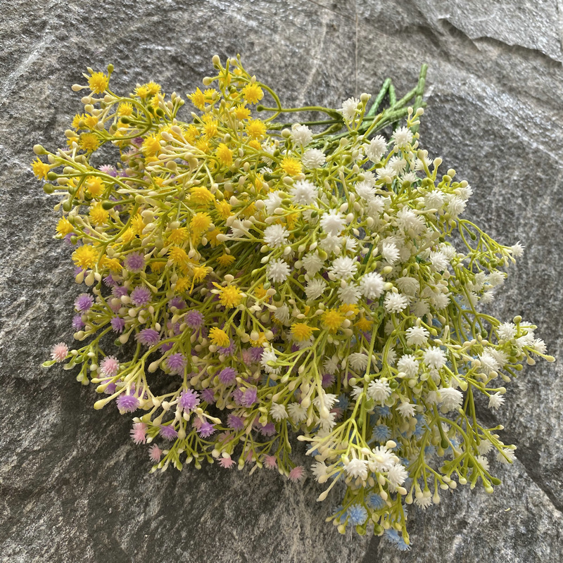 仿真花DIY发饰配件/仿真花/5朵塑膠花/假花/假花批发细节图