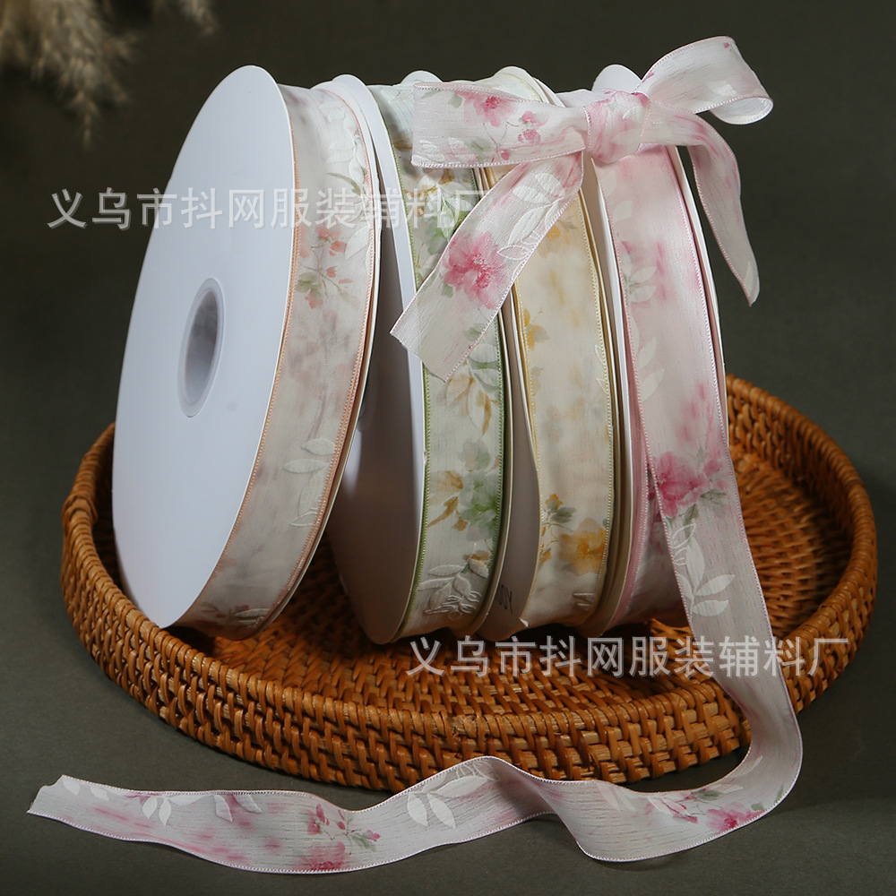 2.5cm单面小碎花装饰织带手工DIY蝴蝶结发饰服装配饰帽子鲜花丝带