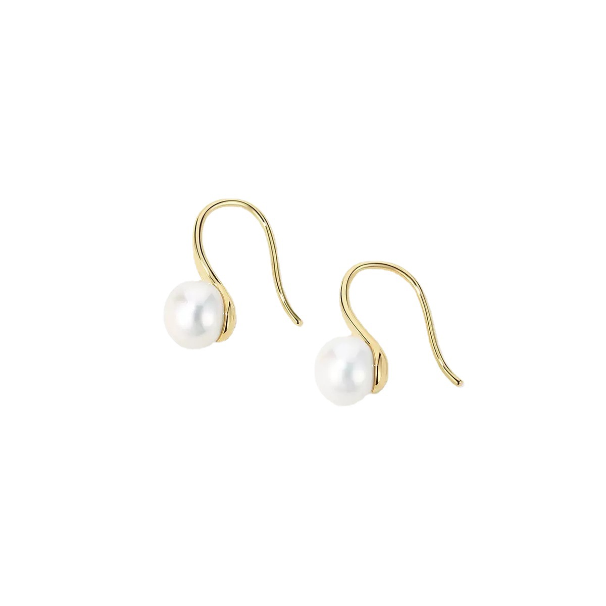 Freshwater pearl ear studs S925 silver ear hooks simple high heels ear hooks Women's strong light earrings One piece to convey light luxury Item Picture