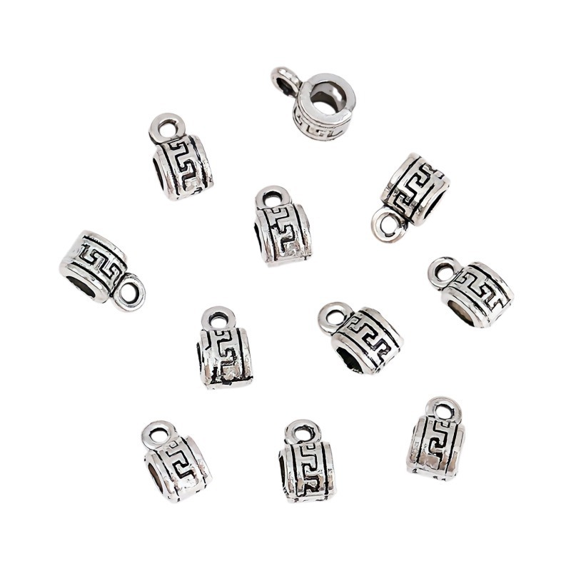 Straight-hole beaded silver alloy spacer beads, diy handcrafted bracelets, necklaces, pendants, accessories, spacer pieces, accessories wholesale Specification image