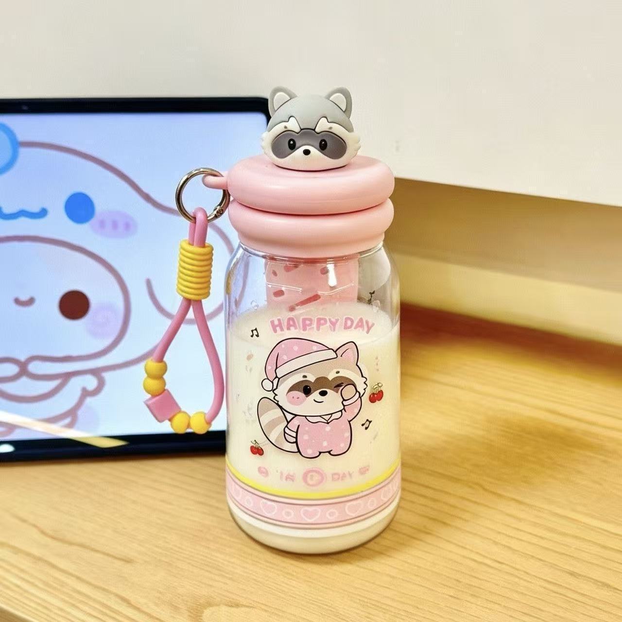 Summer water cups for students, high appearance level for boys and girls, cute straw cups, large capacity and portable tritan plastic cups Specification image