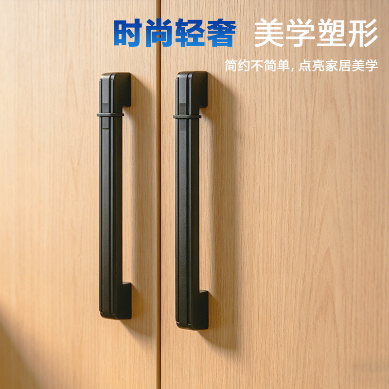 Black matte handle, cabinet, wardrobe door, drawer, short handle, door handle, cabinet drawer, modern and simple handle Specification image
