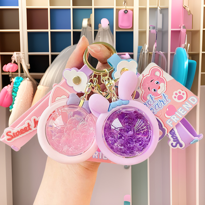 玲娜贝儿入油车钥匙流沙钥匙扣亚克力櫻花挂件钥匙链少女心包包