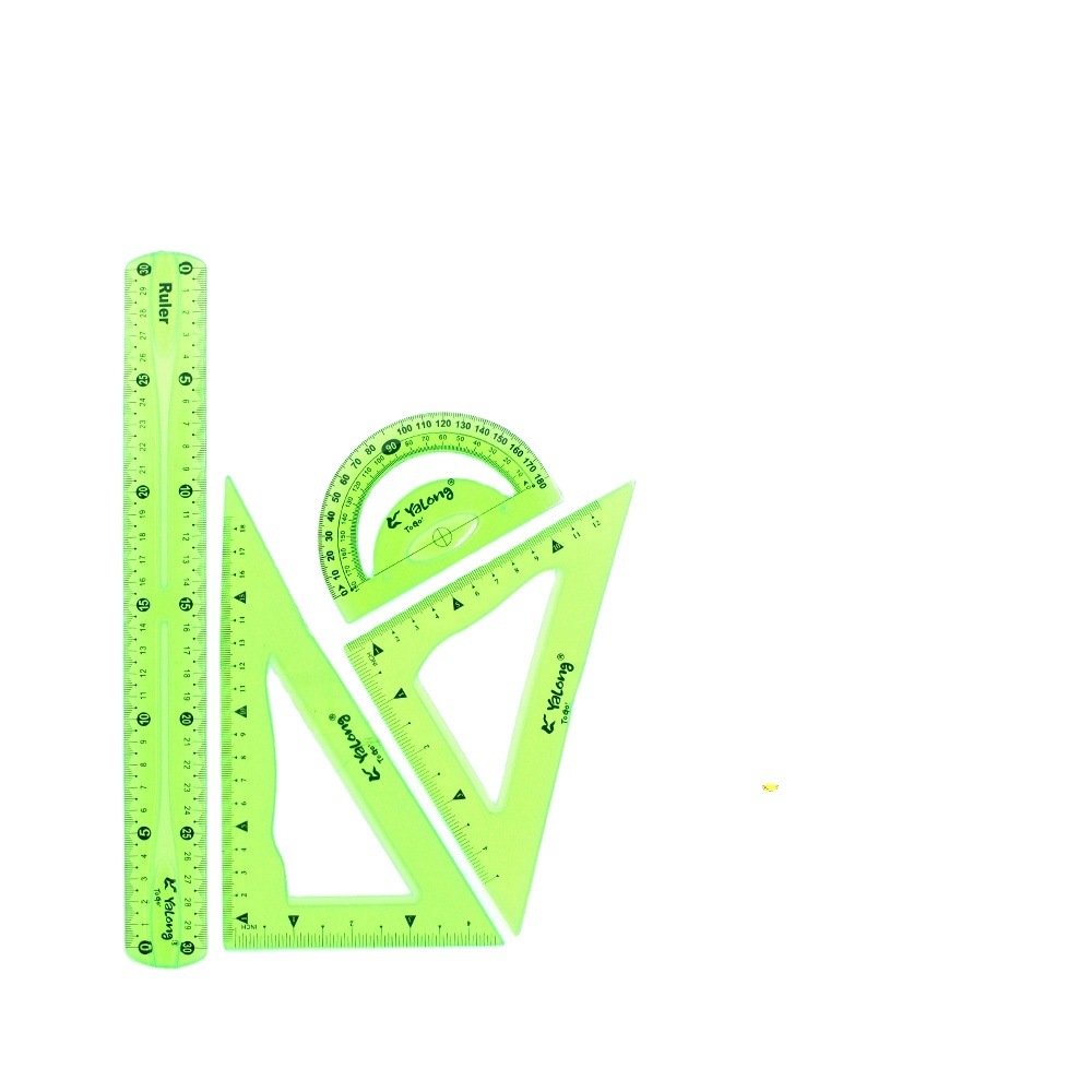 Yalong Plastic student learning 4-piece set of 30-centimeter straight rulers, math and geometry tool rulers, and flexible rulers