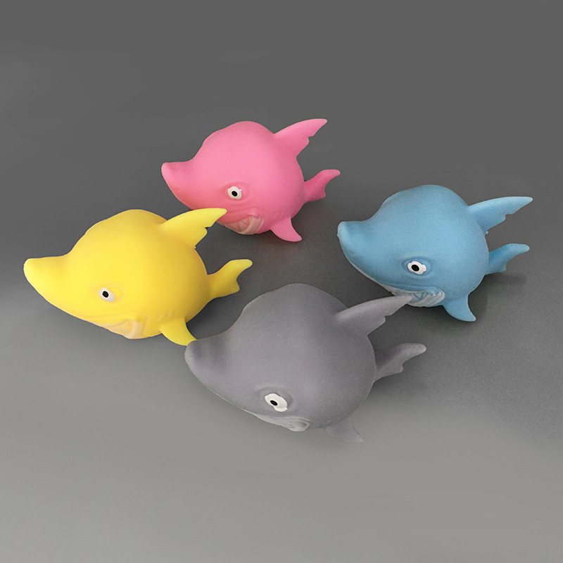 Cross-border source shark TPR soft rubber release soft and cute cartoon shark flour Kneading fun street stall stress-relieving toys Specification image