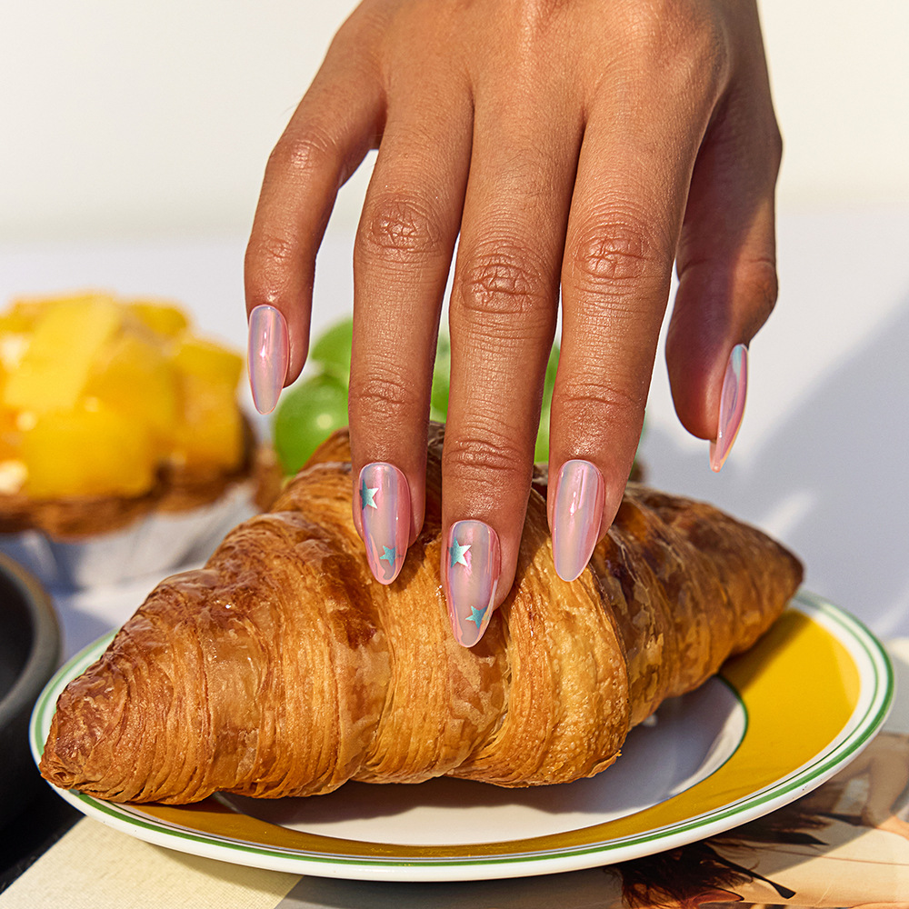 Customized wearable nails, high-end beauty almond nails, high-end coated nail art, false nail design and processing factory Specification image