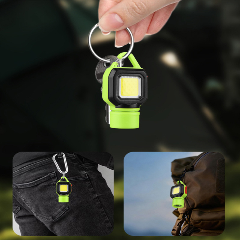New COB portable keychain light USB charging outdoor emergency LED work light flashlight Specification image