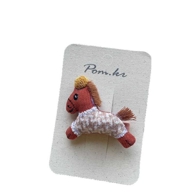 New Korean-style autumn and winter fabric handcrafted ponytail hair clips, children's side wavy bangs clips, elastic ponytail hair bands Item Picture