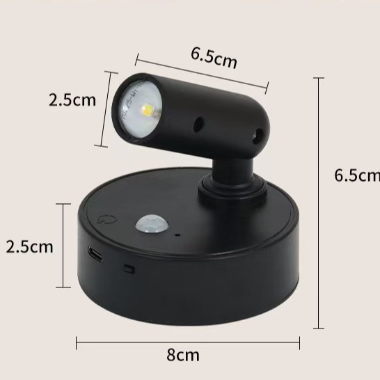The small hill induction spotlight and magnetic induction wall lamp are intelligently controlled, with multi-angle flexible adjustment and various light colors available for adjustment Specification image