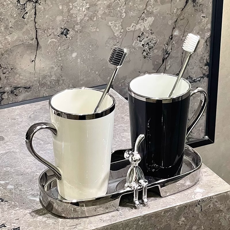Mouthwash cup, couple brushing cup, light luxury high-end ceramic household dental cup, washbasin cup, high-end toothbrush cup
