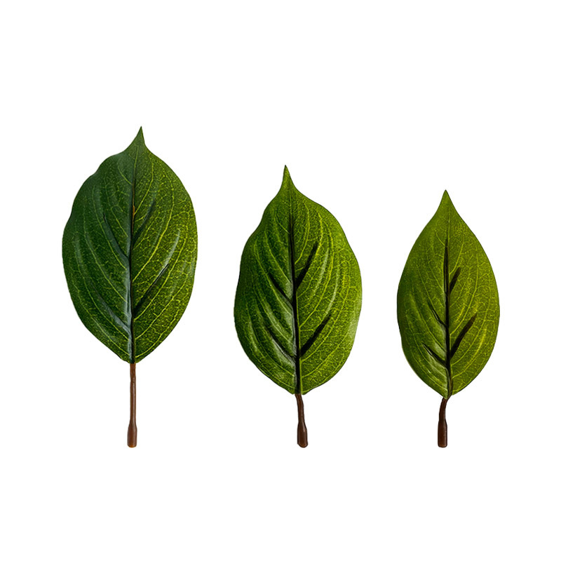 仿真猕猴桃叶假树叶家居室内装饰单片假奇异果叶摆件布置厂家批发