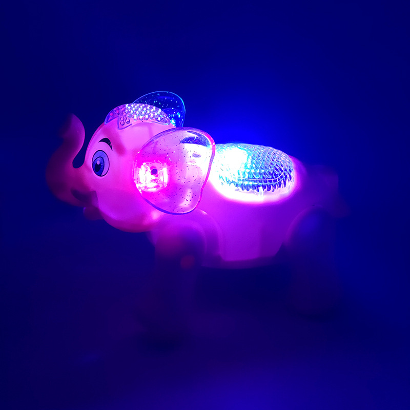 Electric leash elephant cartoon baby elephant is selling well at street stalls. The glowing music walking simulation animal is sold directly and wholesally by the manufacturer details Picture