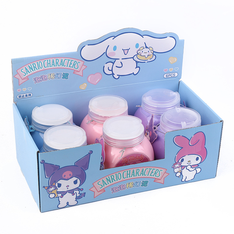 Venta al por mayor sanrio familia tonelada tonelada barril burbuja fina fango gran barril color fango sedoso lindo no pegajoso mano niños juguetes Item Picture