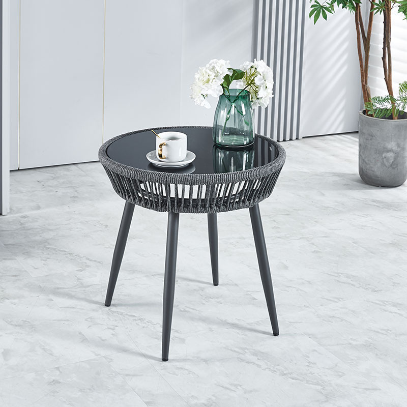 Outdoor table and chair, courtyard rest, rattan woven chair, waterproof outdoor garden exposed, plastic wood table, aluminum alloy table and chair combination Specification image