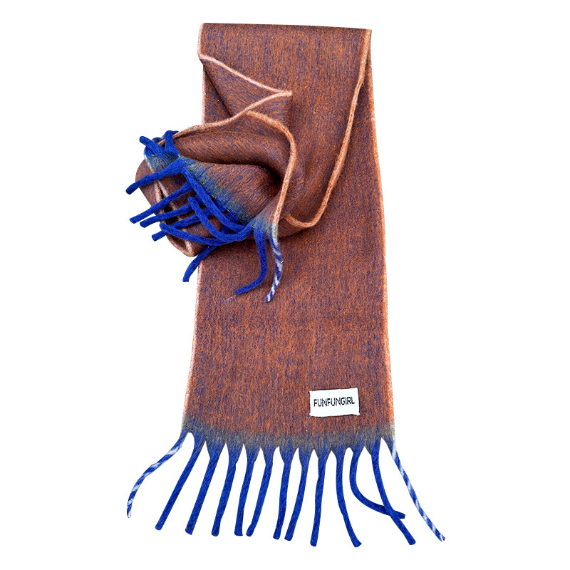 One-piece delivery of new autumn and winter styles for both men and women, high-end Korean-style, niche and simple thickened warm fringed shawls, versatile scarves, wholesale from street stalls Item Picture