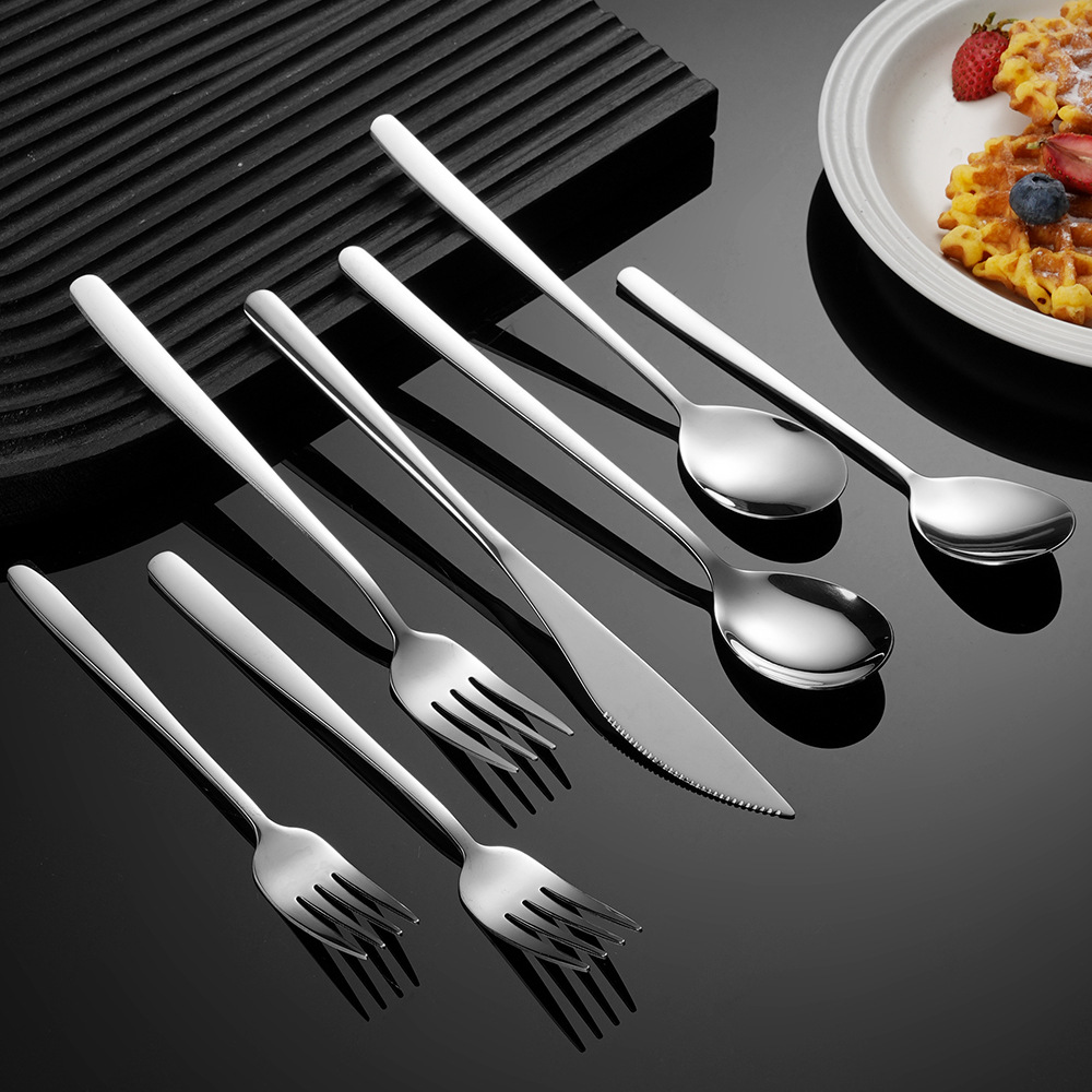 304 stainless steel spoons, popular and creative Korean-style spoons and forks, household Western tableware spoons, long-handled salad spoons in multiple specifications