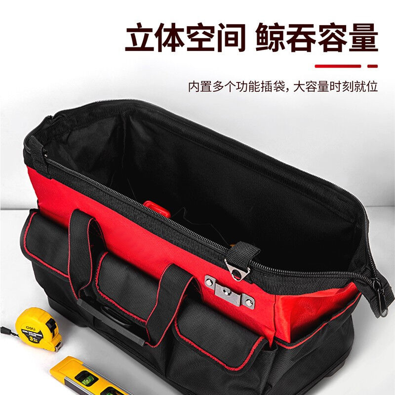 Tool bag for men, multi-functional maintenance and installation, electrician, canvas, large wear-resistant storage bag, tool bag, portable, waterproof, hand-held Application Scenario