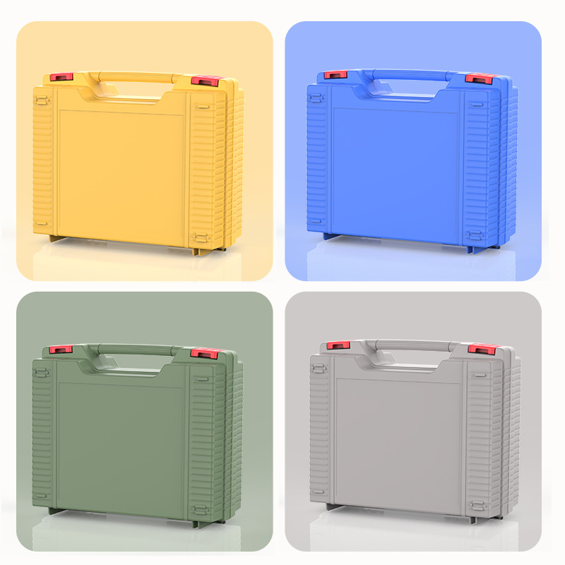 A portable hand-held storage box for small gas stoves used for outdoor camping and cooking, as well as a household plastic and hardware toolbox Specification drawing