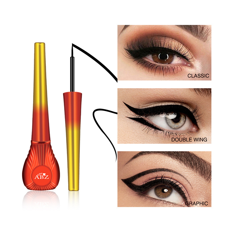跨境外贸现货ABZ眼线笔防水持久不晕染毛刷头极细眼线笔彩妆加工