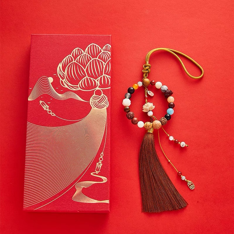 十八籽汽车挂件新中式出入平安十八子18子籽车载菩提串珠多宝饰品                             