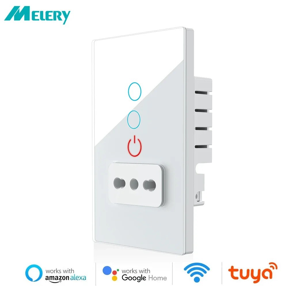 Wifi smart graffiti Italian wall socket glass panel Wireless control compatible with google home