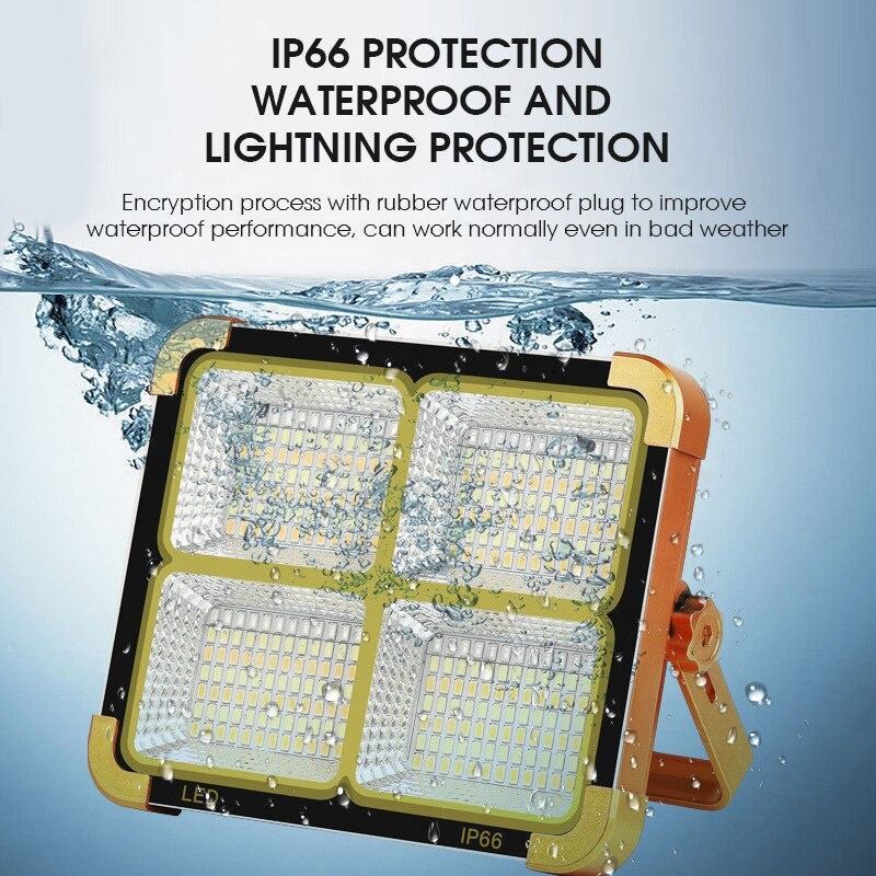 Solar lighting fixtures, outdoor lights, burst floodlights, waterproof emergency camping portable lights, hook camping lights Specification image