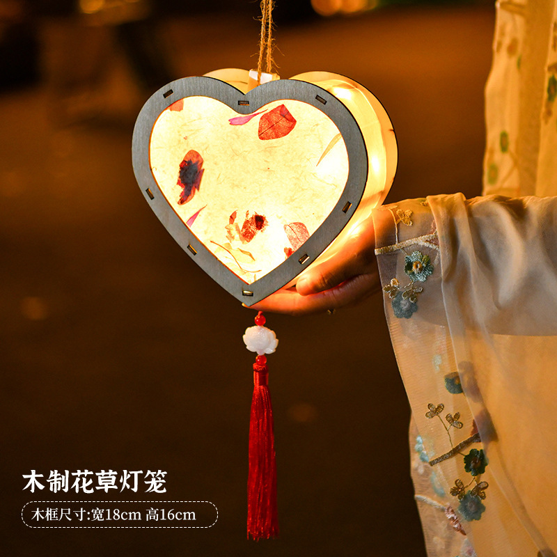 新品发光手提灯笼 中秋节汉服古典花灯宫廷古风荷花灯儿童手工DIY