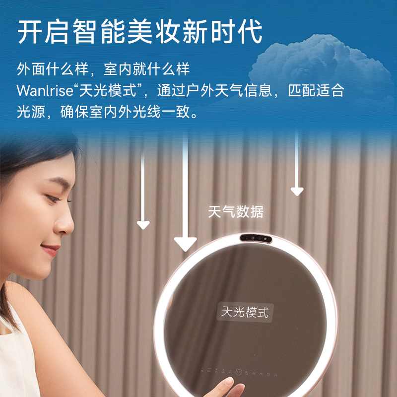 The Ai voice large model of the makeup mirror is equipped with 8 dimming modes of the AI makeup mirror Specification image