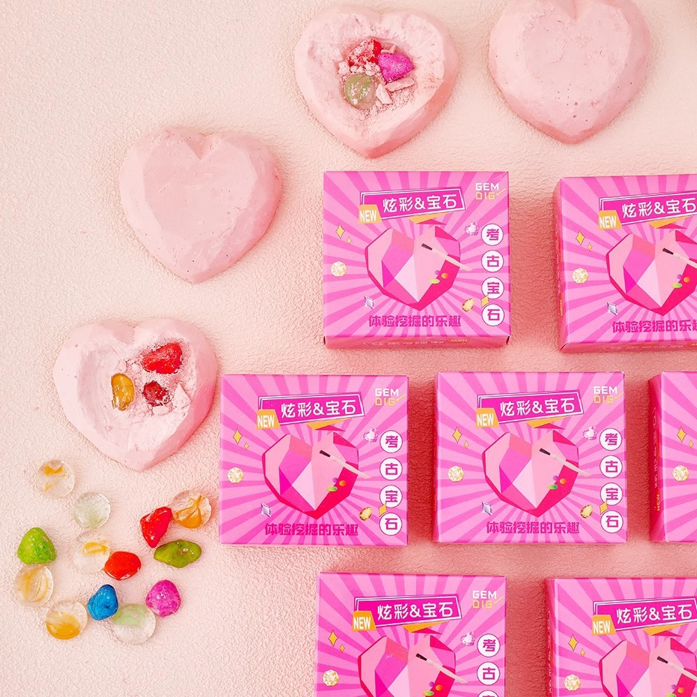 七彩宝石挖掘盲盒猜猜乐儿童DIY考古发掘趣味探索游戏幼儿园礼物产品图