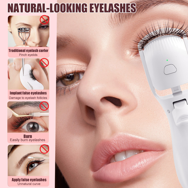 shanilak electric eyelash curler, an electric rechargeable eyelash curler, features intelligent temperature control for rapid heating and long-lasting curling of sun eyelashes Specification image