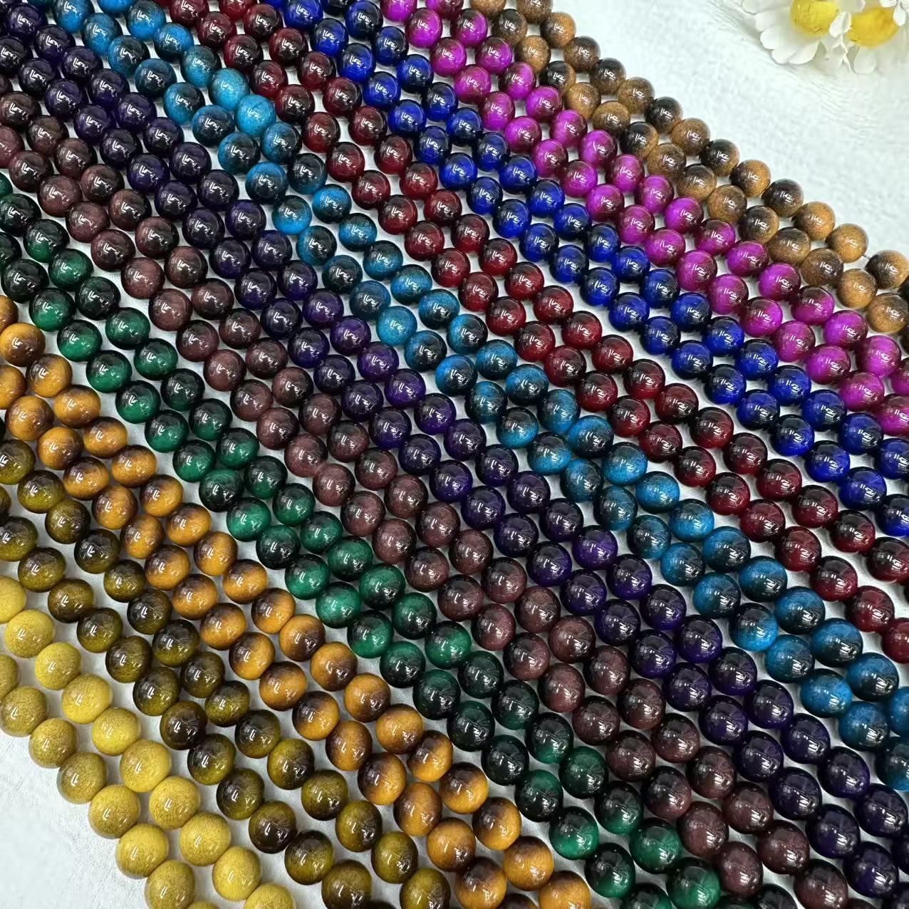 8/10mm imitation tiger's eye stone glass round beads, scattered beads, glass beads diy jewelry, bracelet, bracelet, necklace accessories