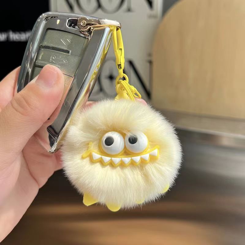 Cute little social anxiety imitation rex rabbit fur fur pendant, super cute plush toy keychain doll wholesale dinosaur pendant Item Picture