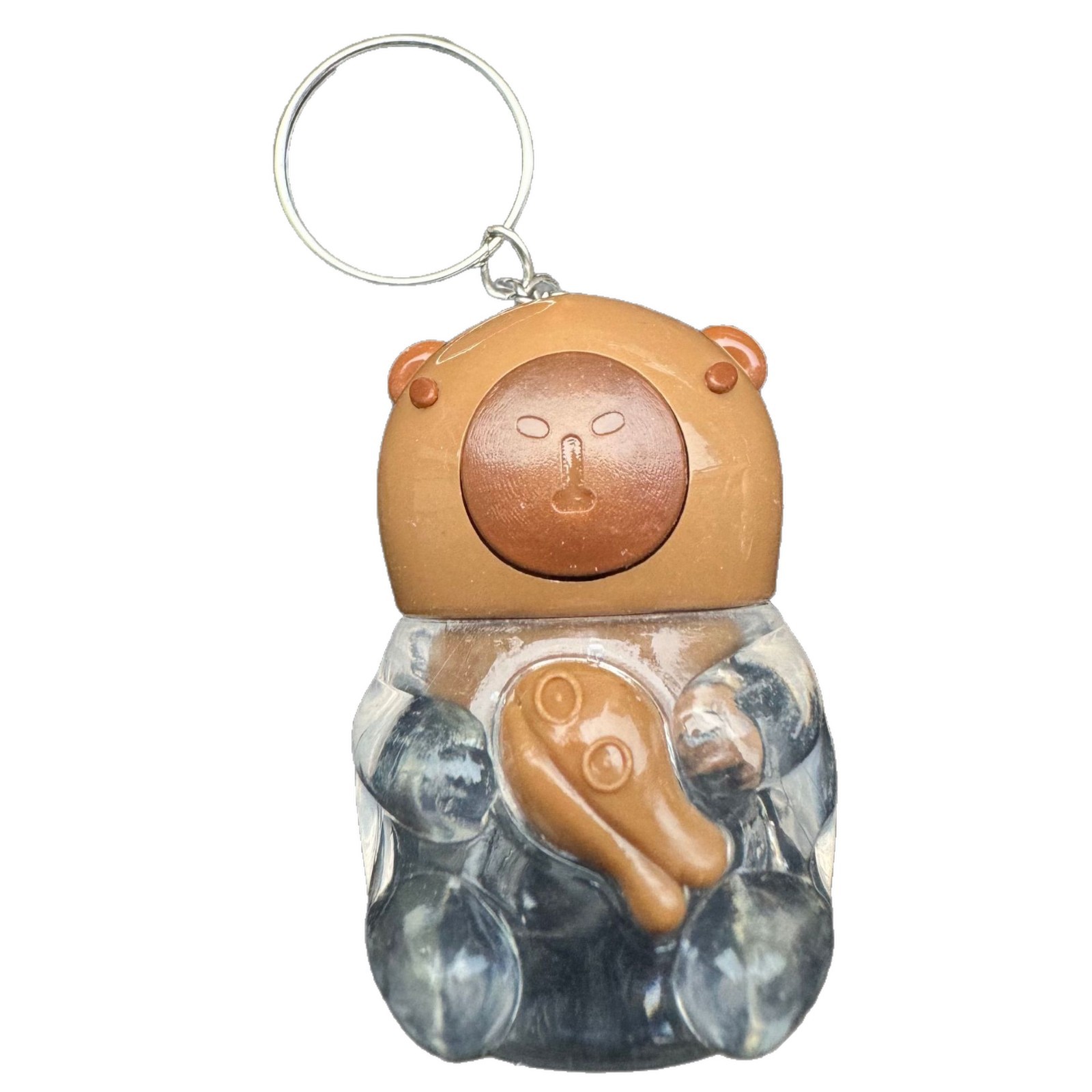 Macaron cartoon bear quicksand keychain pendant shell-shaped small item Item Picture