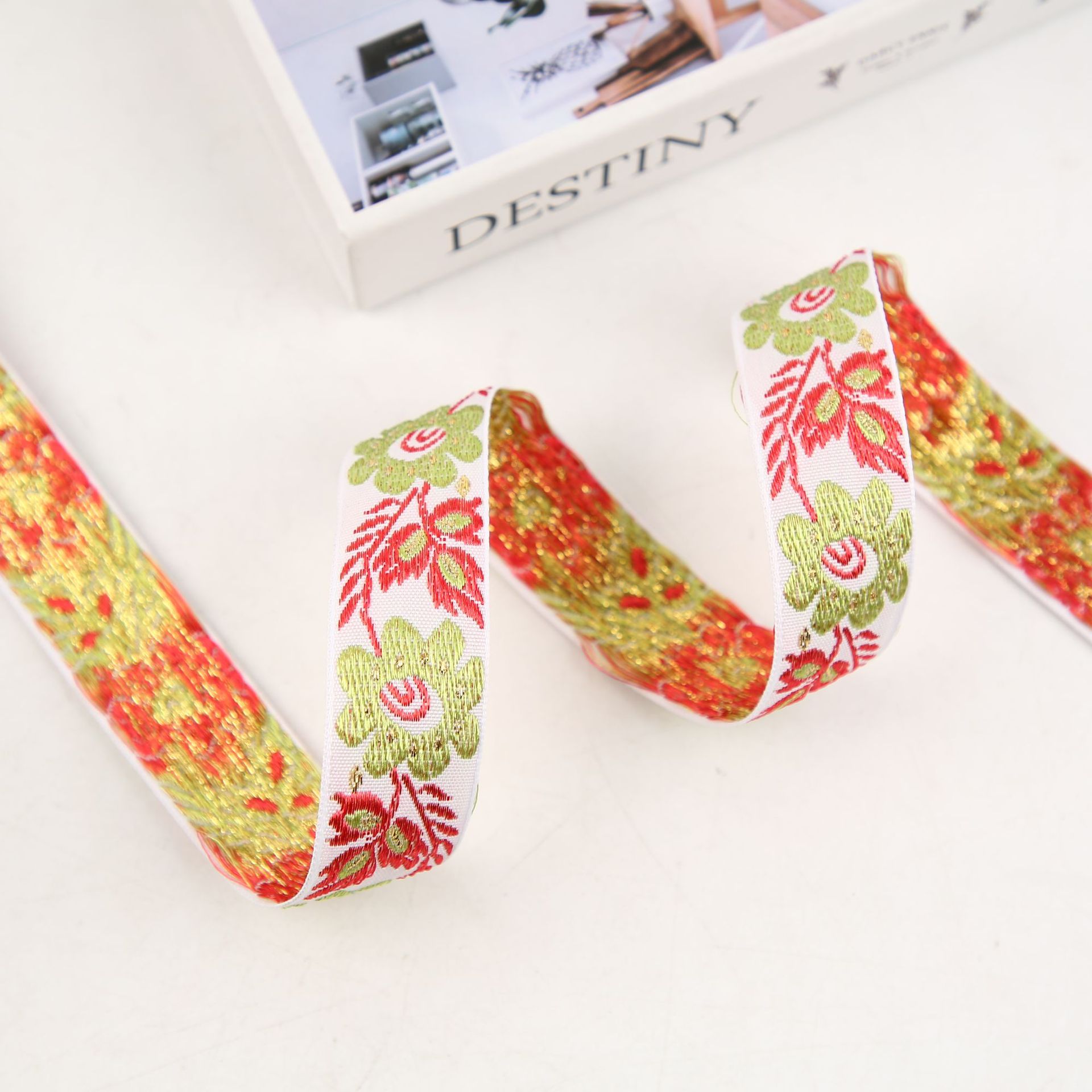3cm estilo étnico bordado jacquard banda lazo cinta de tejido accesorios para el pelo clips para el cabello tiara ropa ropa bolsos tiras laterales Application Scenario