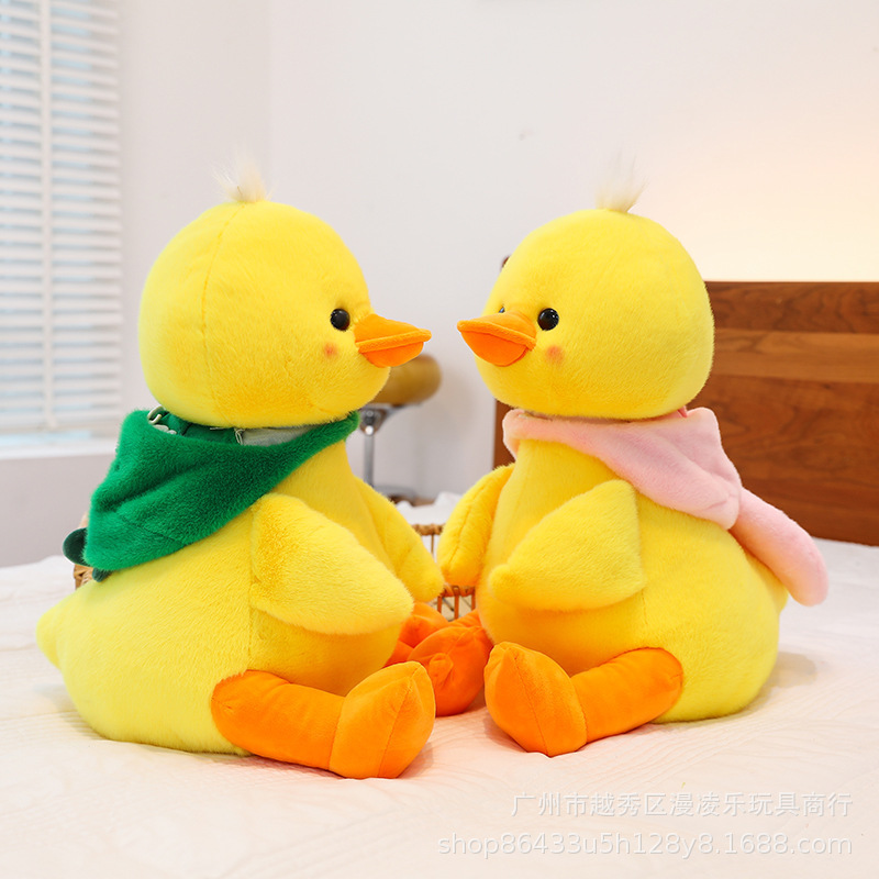 Influencers con capucha pato amarillo pequeño peluche muñeco de dibujos animados adorable transformación dinosaurio niños regalo de cumpleaños al por mayor Specification image