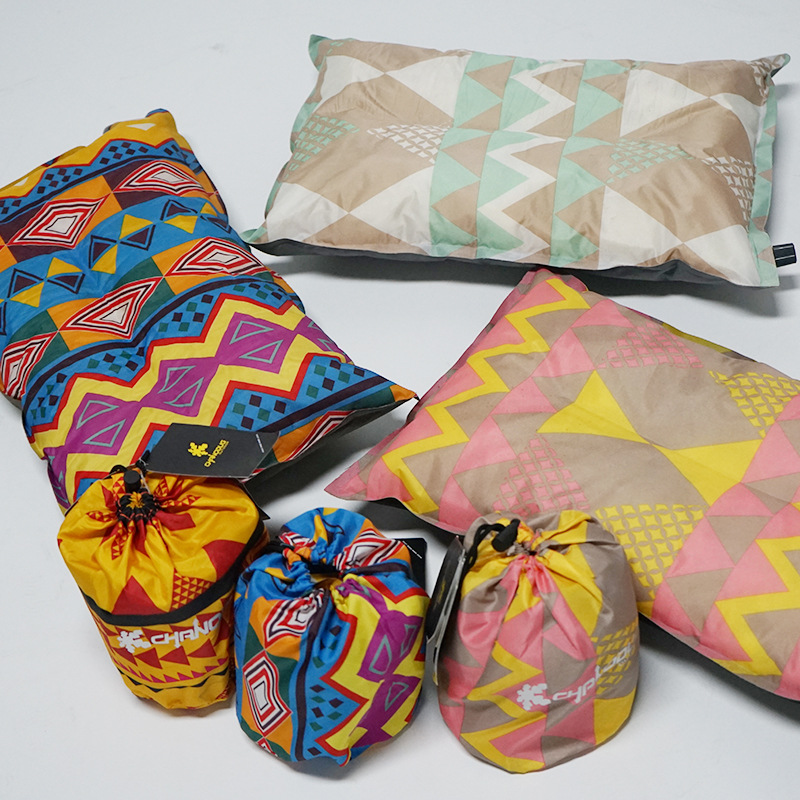 Inflatable ethnic-style printed pillows, sleeping pillows, car travel pillows, backrest pillows, outdoor leisure camping storage air pillows Specification image