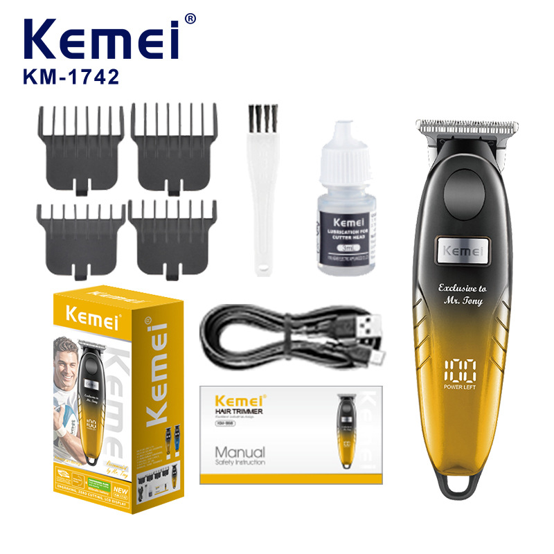 Fábrica personalizada kome pusher cutter km-1742casa con cabeza de aceite pusher grabado pantalla digital profesional pusher eléctrico