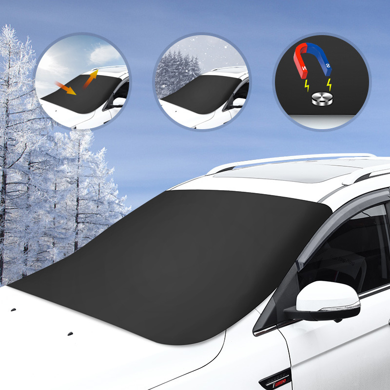 Car snow shield, front windshield cover, winter windscreen snow protection, winter window snow and frost protection, anti-freezing cover full figure