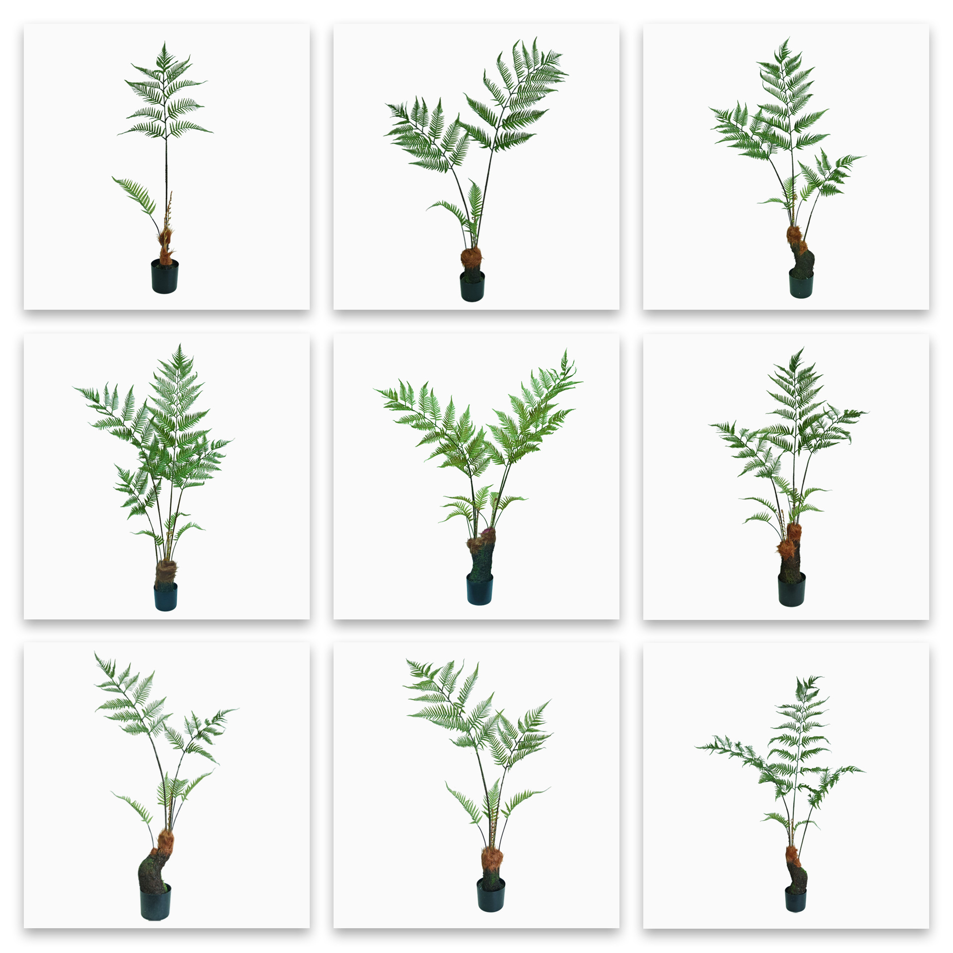Simulated golden monkey fern, potted golden dog fern, one-leaf Persian grass, artificial tree, Chinese-style indoor Zen-inspired landscape Item Picture