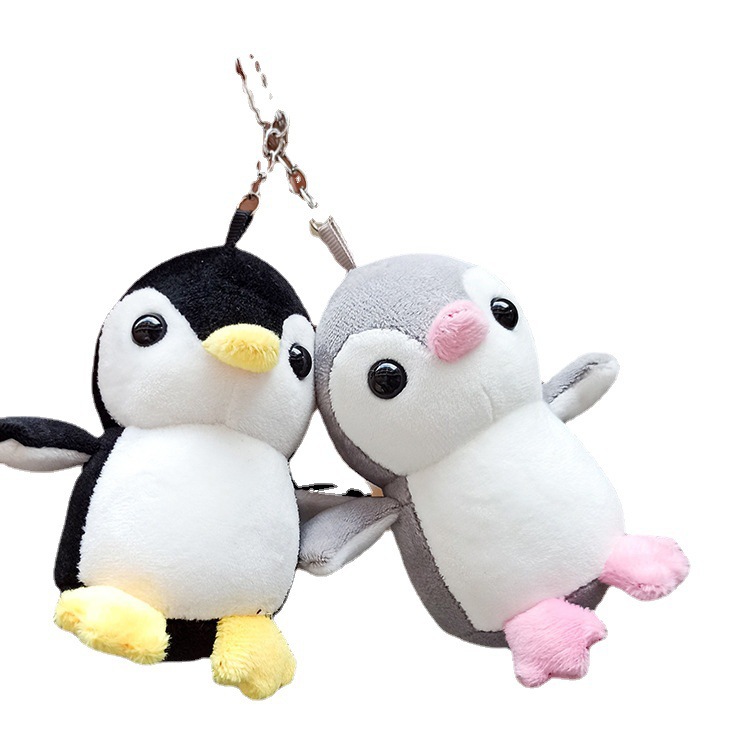 Wholesale of creative cartoon four-sided bouncing penguin plush pendants, cute animal dolls, bags, car keychains and pendants Item Picture